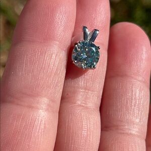 Elegant 2ct Green Moissanite Pendant in 925 Sterling Silver